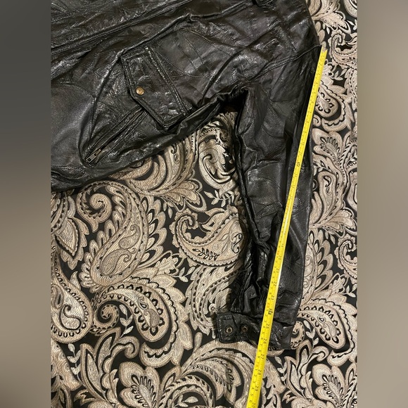 Leather jacket men, XXL, with collar, zipper and snaps. - Picture 14 of 14